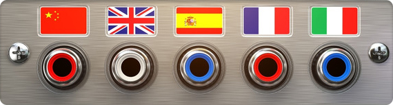 Wheel of fortune with rotating country flags